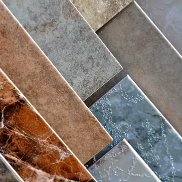 A close up of different types of tile