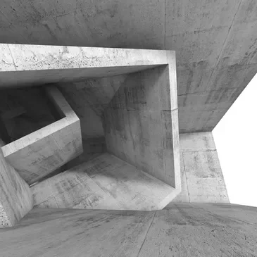 A concrete structure with some stairs going up it